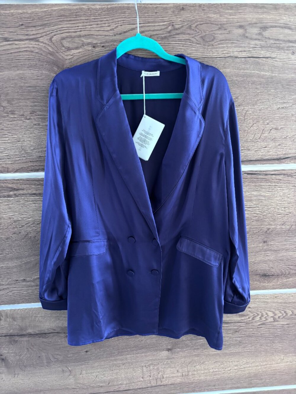SILK LAUNDRY RELAXED BLAZER - PURPLE REIN - SIZE LG/US 8